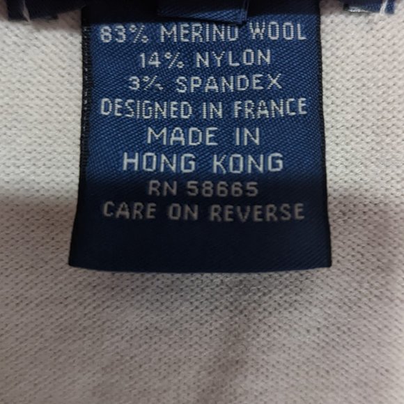 Faconnable | Women's Merino Wool V-Neck Tie Front Sweater Cream Medium - Picture 4 of 4